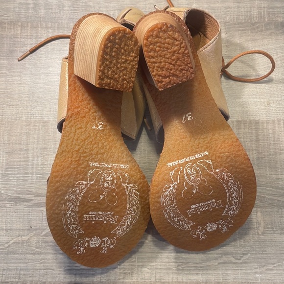 Made in Portugal sz 37 Felmini camel and glittery tan soft leather - Picture 6 of 12